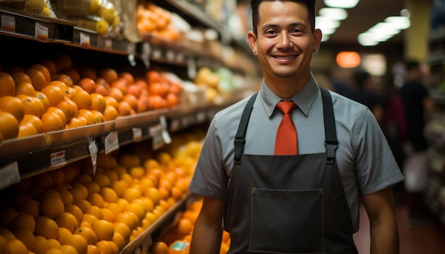 junger Supermarkt-Lagerhelfer in einem Supermarkt als Teilzeitjob