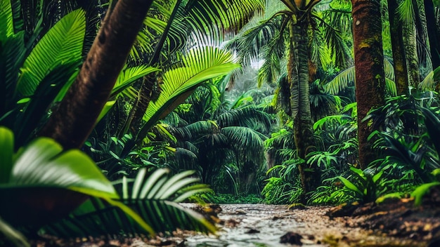 Una jungla atravesada por un río.