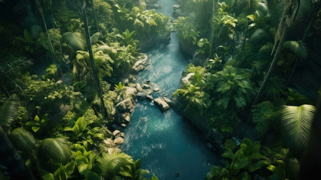 La jungla tropical desde el punto de vista de un pájaro