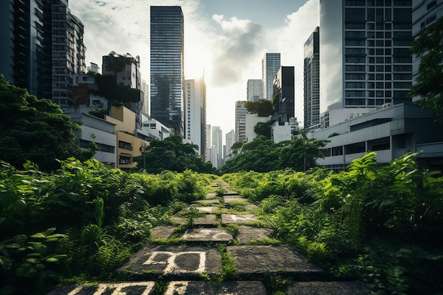 Foto la jungla urbana de los rascacielos