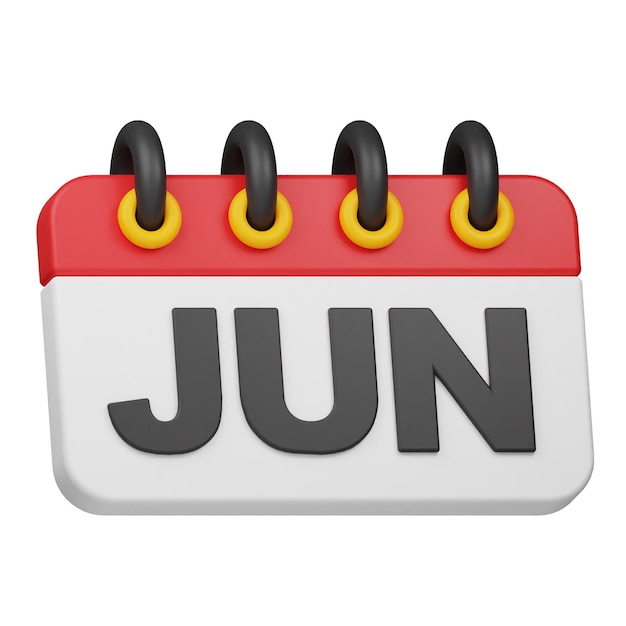 Junio 3d icono aislado en el fondo blanco