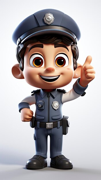 Junior Guardian animierte junge Polizisten-Illustration