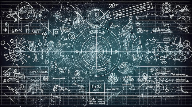Junta escolar con fórmulas científicas y cálculos generativos ai.