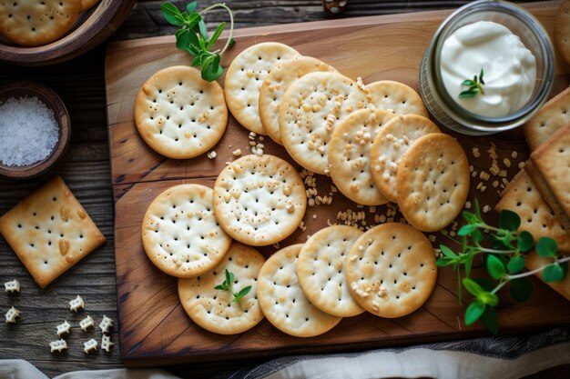 Junta con galletas y otros bocadillos IA generativa.