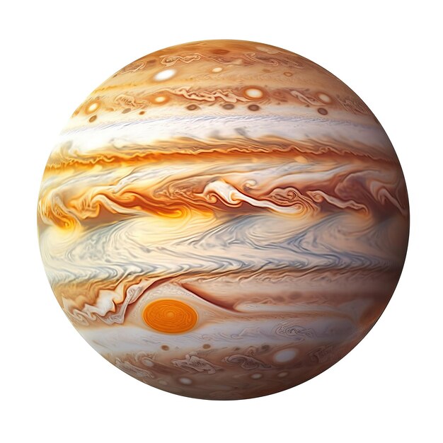 Foto júpiter aislado aislado en fondo blanco sistema solar júpiter planeta aislado en blanco