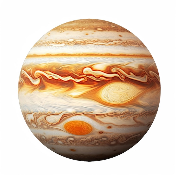 Júpiter isolado isolado em fundo branco Sistema Solar Júpiter planeta isolado em branco