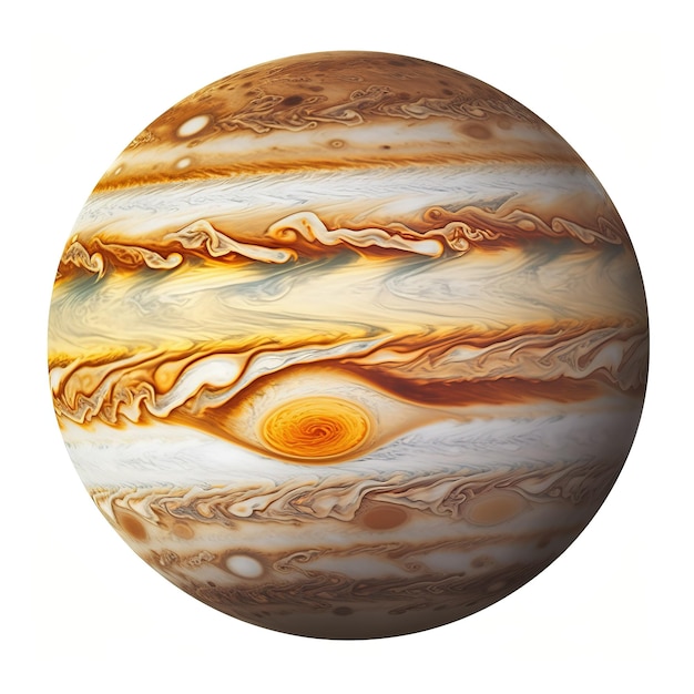 Jupiter isoliert isoliert auf weißem Hintergrund Sonnensystem Jupiter isolierter Planet auf weiß