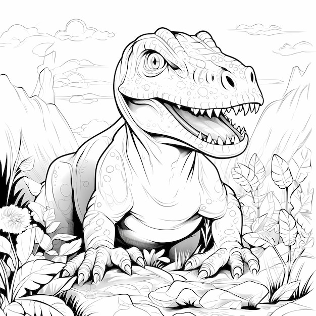 Jurassic Journeys Um livro de colorir para jovens dinossauros página de colorir para crianças