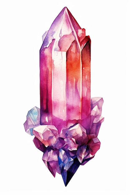 Juwel Edelstein Diamant Aquarell Clipart isoliert auf weißem Hintergrund mit generativer KI