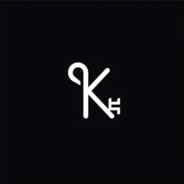 K con estilo de diseño de logotipo minimalista con letra en forma de K Int concepto de idea creativa simple mínimo