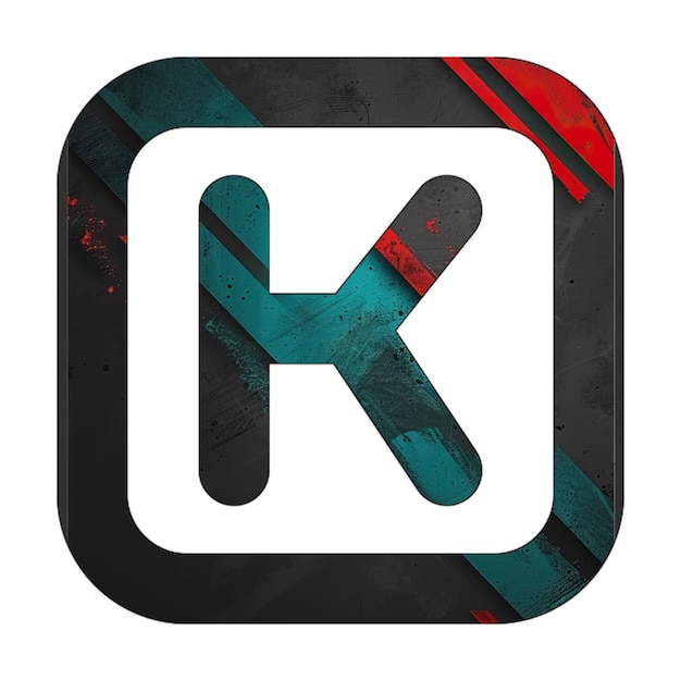 K icono cuadrado diagonal negro verde rojo