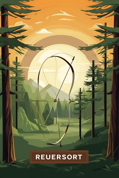 Foto k1 archery focus e precision earthy color scheme com natural flat 2d sport art poster