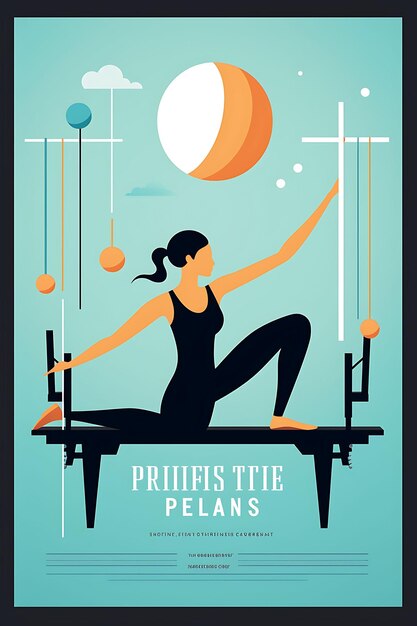 Foto k1 pilates fuerza y flexibilidad poster de arte deportivo 2d de color plano limpio y minimalista