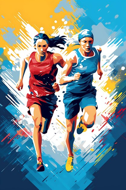 Foto k1 sprint race velocidad e intensidad esquema de colores monocromático w plano 2d cartel de arte deportivo