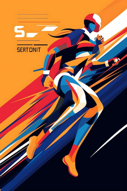 K1 Sprint Relay Geschwindigkeit und Koordination Fett und energisch Farbe Flach 2D Sport Art Poster