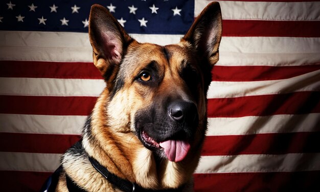 K9 Tag der Veteranen USA Nationalflagge