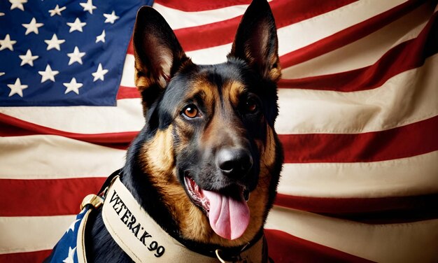 K9 Tag der Veteranen USA Nationalflagge