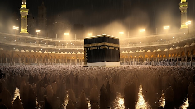 Kaaba em Meca Arábia Saudita à noite