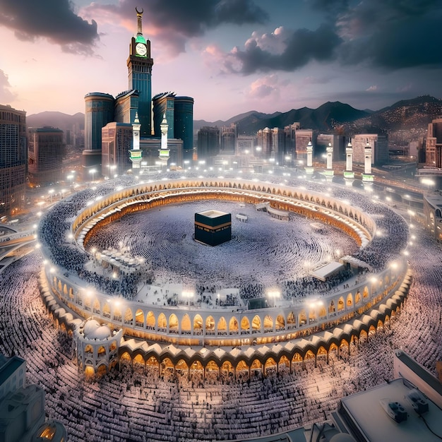 La Kaaba Sagrada en La Meca, Arabia Saudita