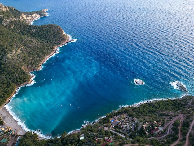 Kabak bay drone photo mar egeu fethiye mugla turquia