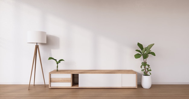 Kabinettholzdesign auf modernem Stil des Innenraums des weißen Raumes