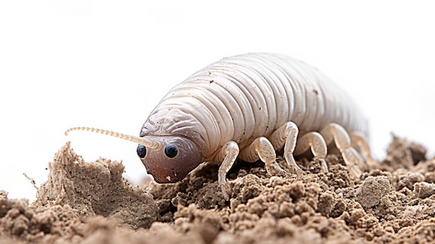 Foto käfer, die im schmutz kriechen