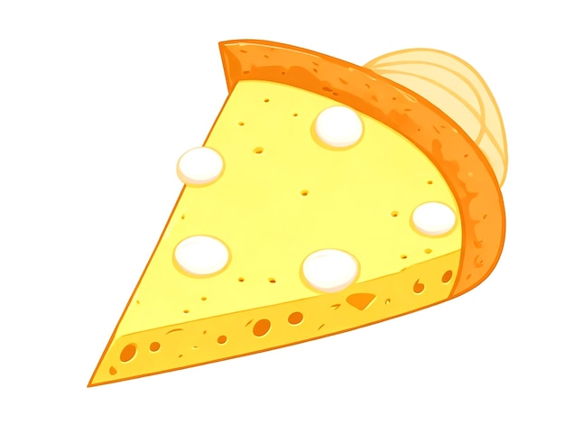Käse-Cartoon, von Hand gezeichnet, isoliert auf weißem Hintergrund