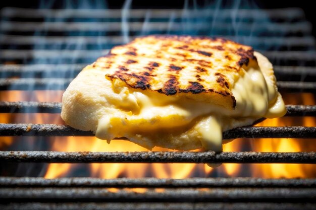 Käse vom Grill mit knuspriger Kruste sitzt in einem appetitlichen Snack, der mit generativer KI kreiert wurde