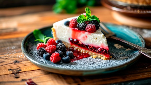 Foto käsekuchen mit beeren