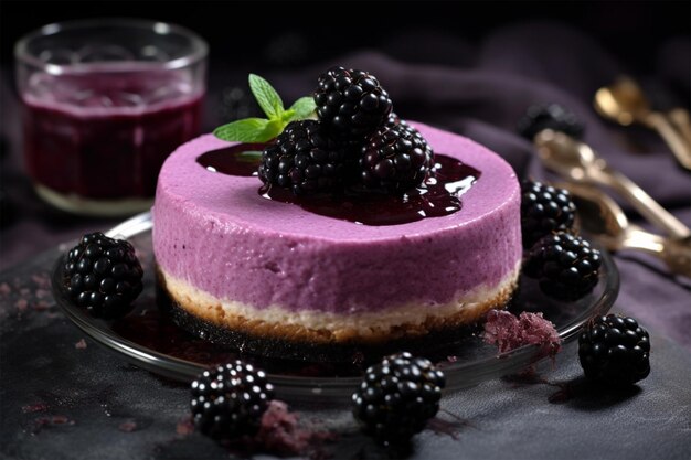 Käsekuchen mit Brombeeren