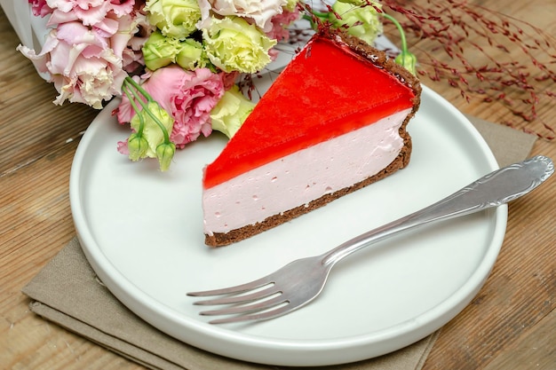 Käsekuchen süßes Dessert Blumen 8. März Urlaub Valentinstag Frühstück Essen Womens Day