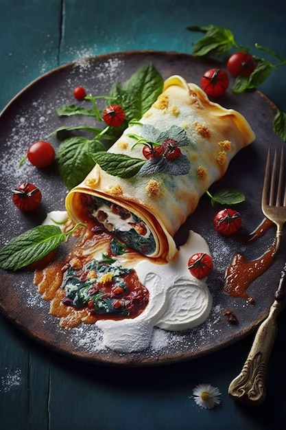Käsige Cannelloni mit Tomatensauce, Käse und Basilikum sorgen für ein wunderschönes italienisches Food-Styling