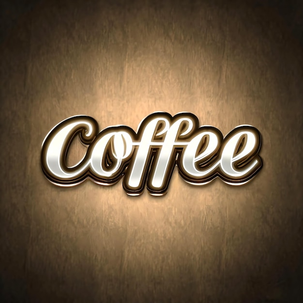 Foto kaffee 3d-text-effekt