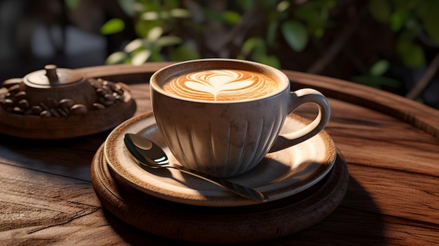 Kaffee auf einem Holztisch