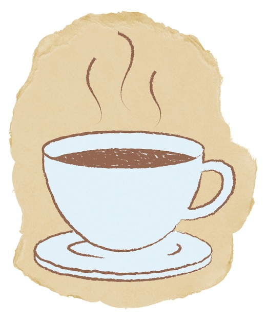 Kaffee-Doodle-PNG-Aufkleber mit durchsichtigem Hintergrund