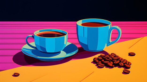 Foto kaffee-hintergrundillustration design kaffeebohnen koffein