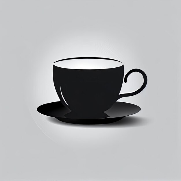 Foto kaffee-ikonen minimal café-tasse tee-zeichen getränk-symbol schwarzer heißer kaffee-tasse silhouette mit rauch auf weißem hintergrund ki generative illustration