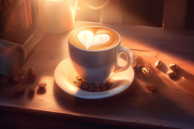 Kaffee in Herzform Generate Ai