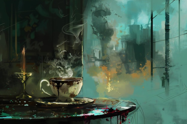 Kaffee ist Gift abstrakte Kunst