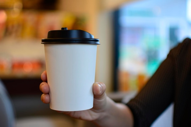 Kaffee ist heißer Kaffee in einem Papierbecher