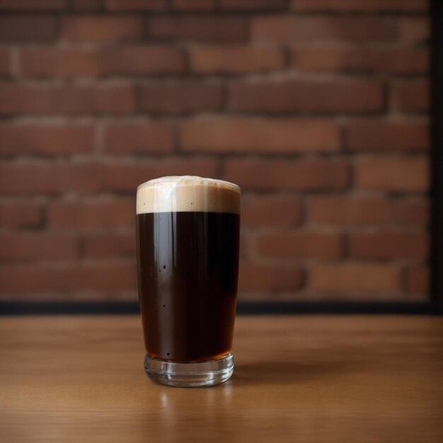 Foto kaffee mit dunklem coffeeshop-hintergrund
