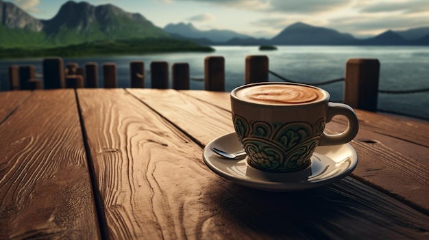 Kaffee mit einem Hauch von Irland ruht auf einem Holz