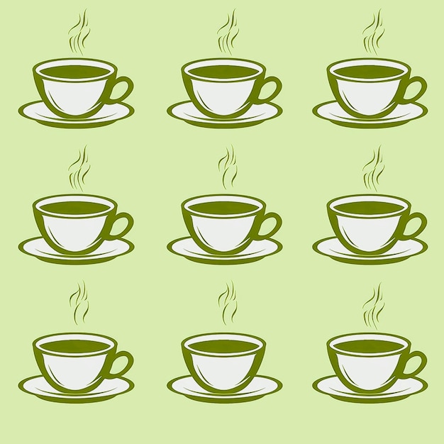 Kaffee-Muster-Design für den Hintergrund Soziale Medien Verpackungsindustrie und digitale Medien