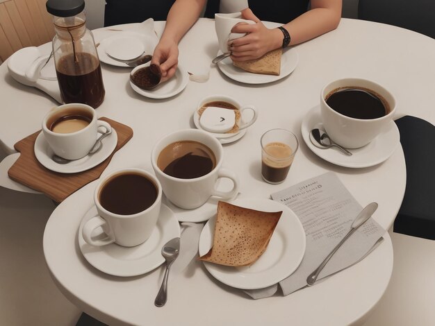 Foto kaffee schönes nahaufnahmebild ai generiert