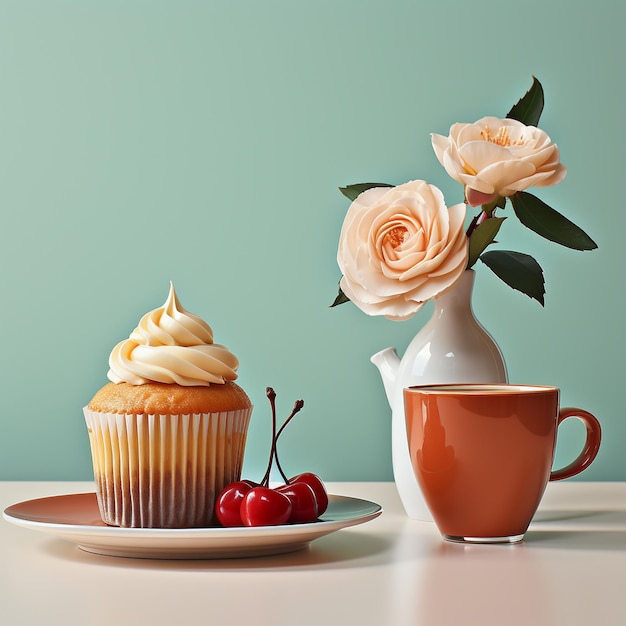 Kaffee und Cupcake