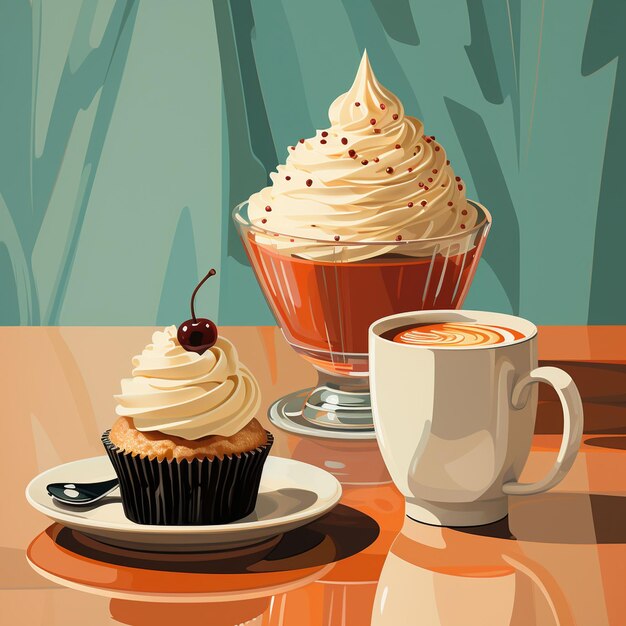 Kaffee und Cupcake