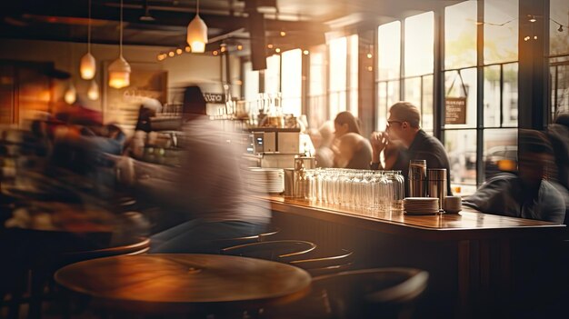 Kaffee verschwommenes gemütliches Interieur