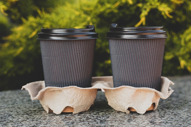 Foto kaffee zum mitnehmen tasse