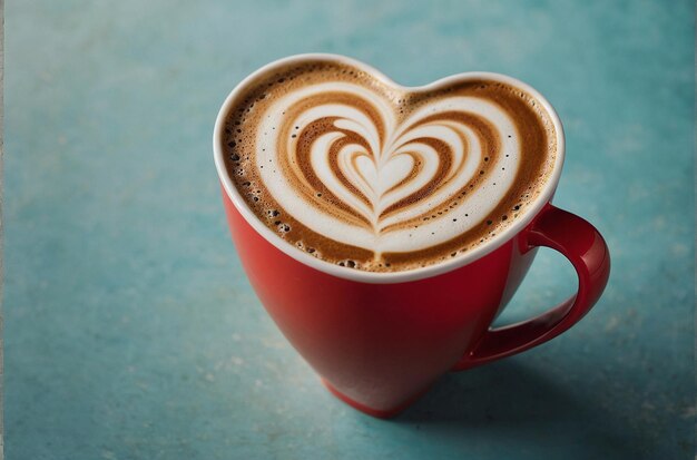 Kaffeebecher mit herzförmigem Schaum