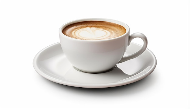 Kaffeebecherhöhe Seitensicht isoliert auf Weiß